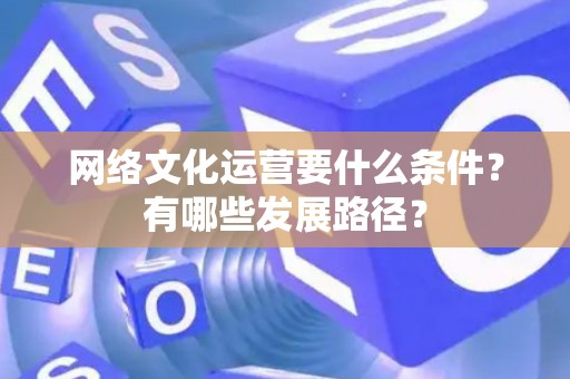 网络文化运营要什么条件？有哪些发展路径？